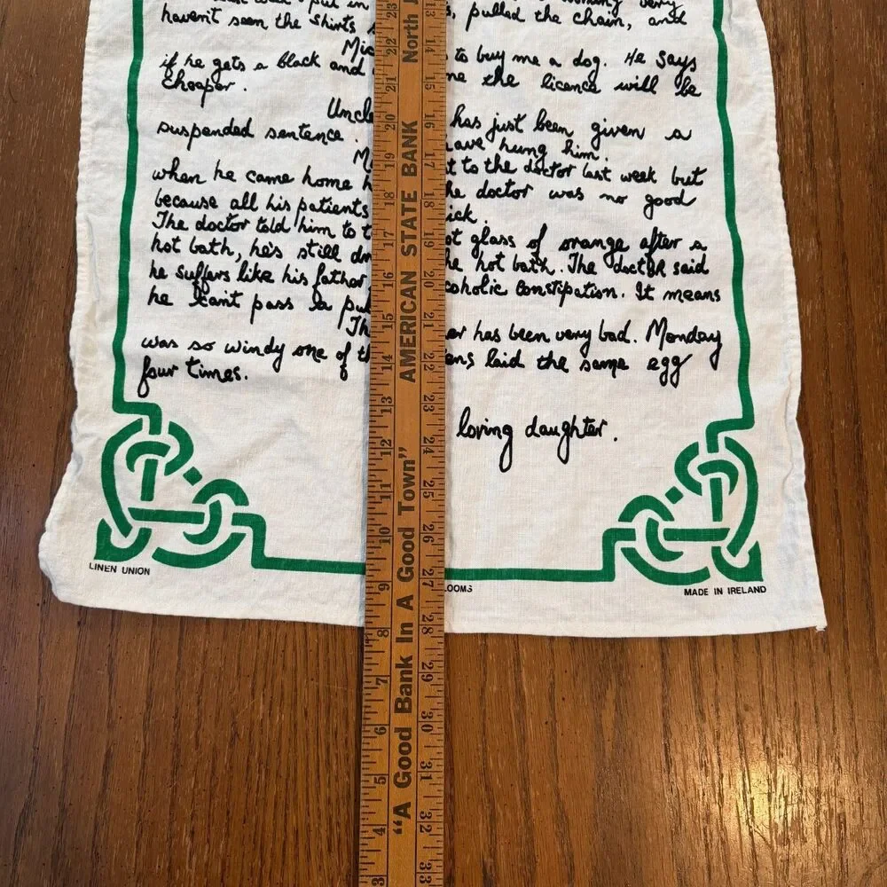 Lot 2 Vintage Irish Looms Linen Tea Towels Mother's & Daughter's Letter Ireland
